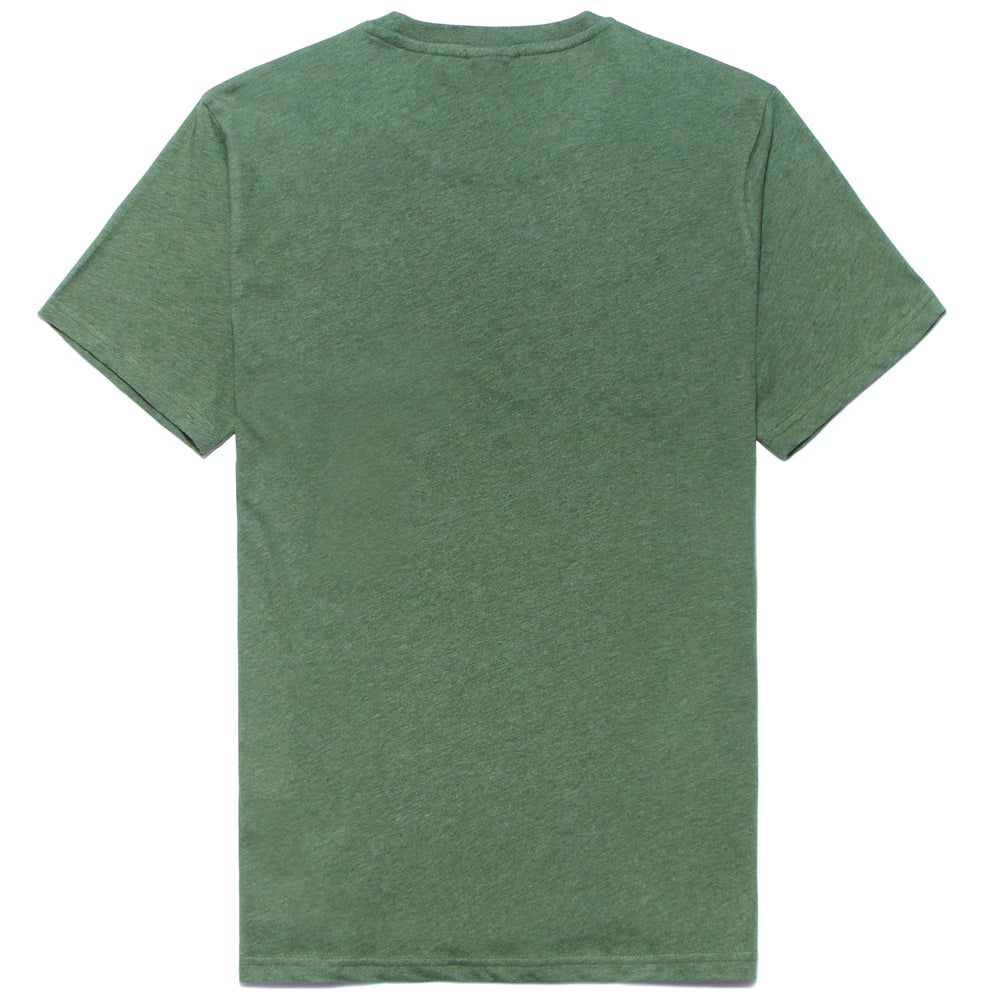 T-ShirtsTop Man LUC MELANGE T-Shirt GREEN OLIVINE - BLUE NAVY Dressed Front (jpg Rgb)	
