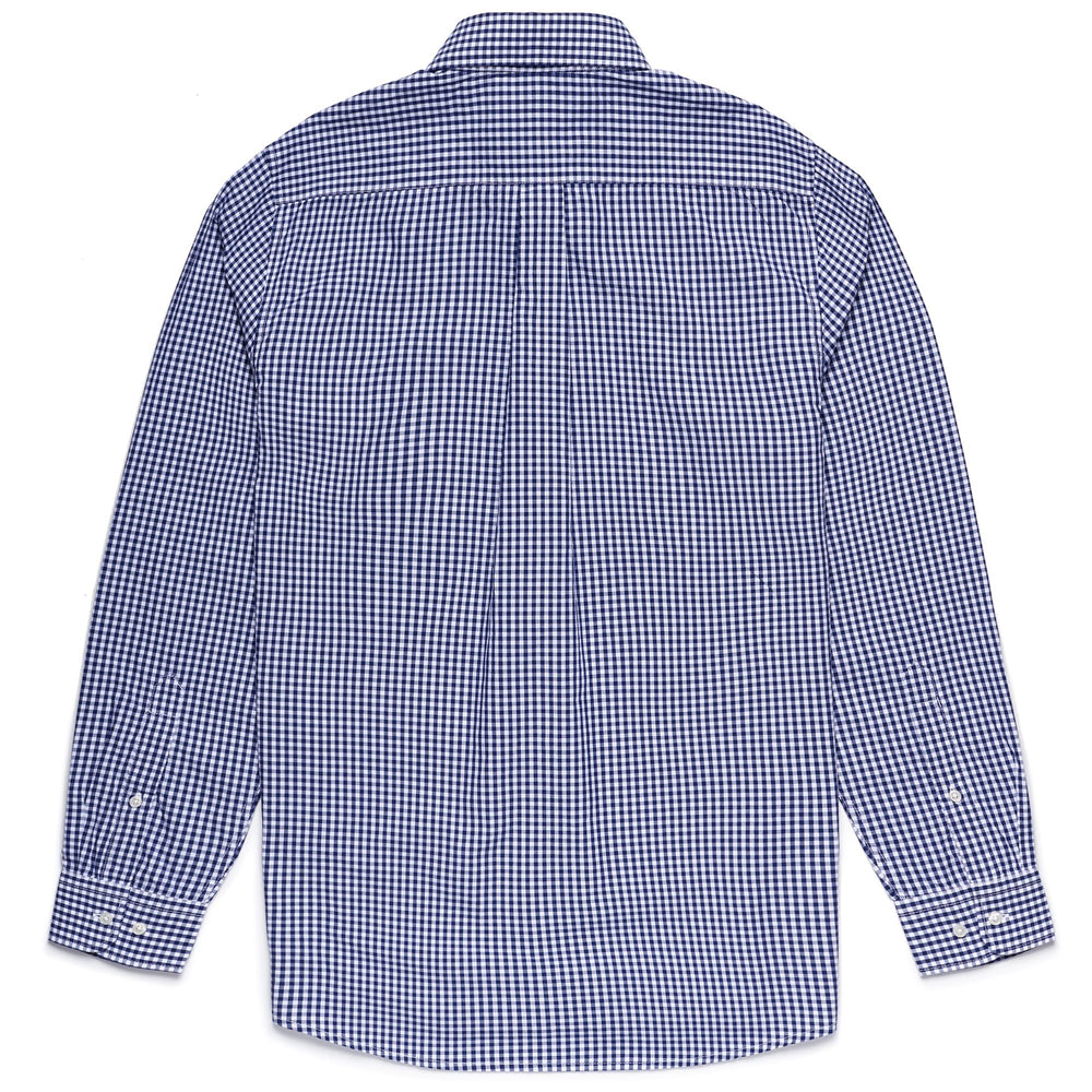 SHIRTS Man NEW WANLEY Button  Down WHITE-BLUE MARINE CHECKED Dressed Front (jpg Rgb)	
