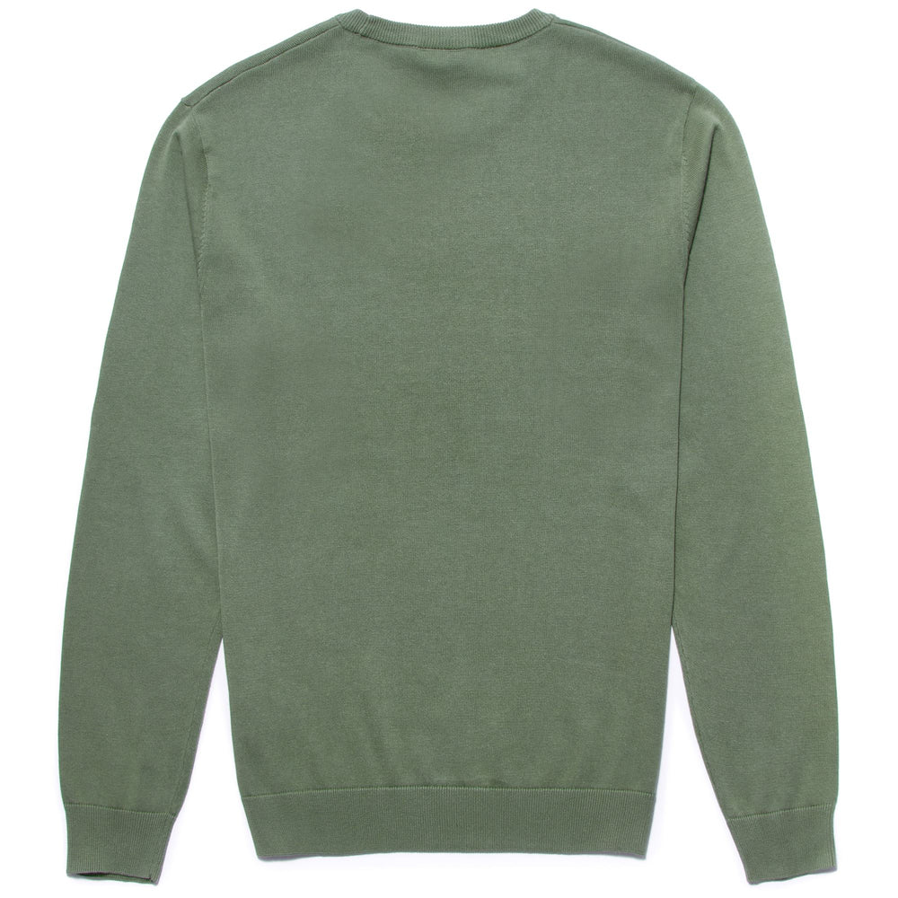 KNITWEAR Man NOLLIVER Pull  Over GREEN HEDGING - BLUE NAVY Dressed Front (jpg Rgb)	