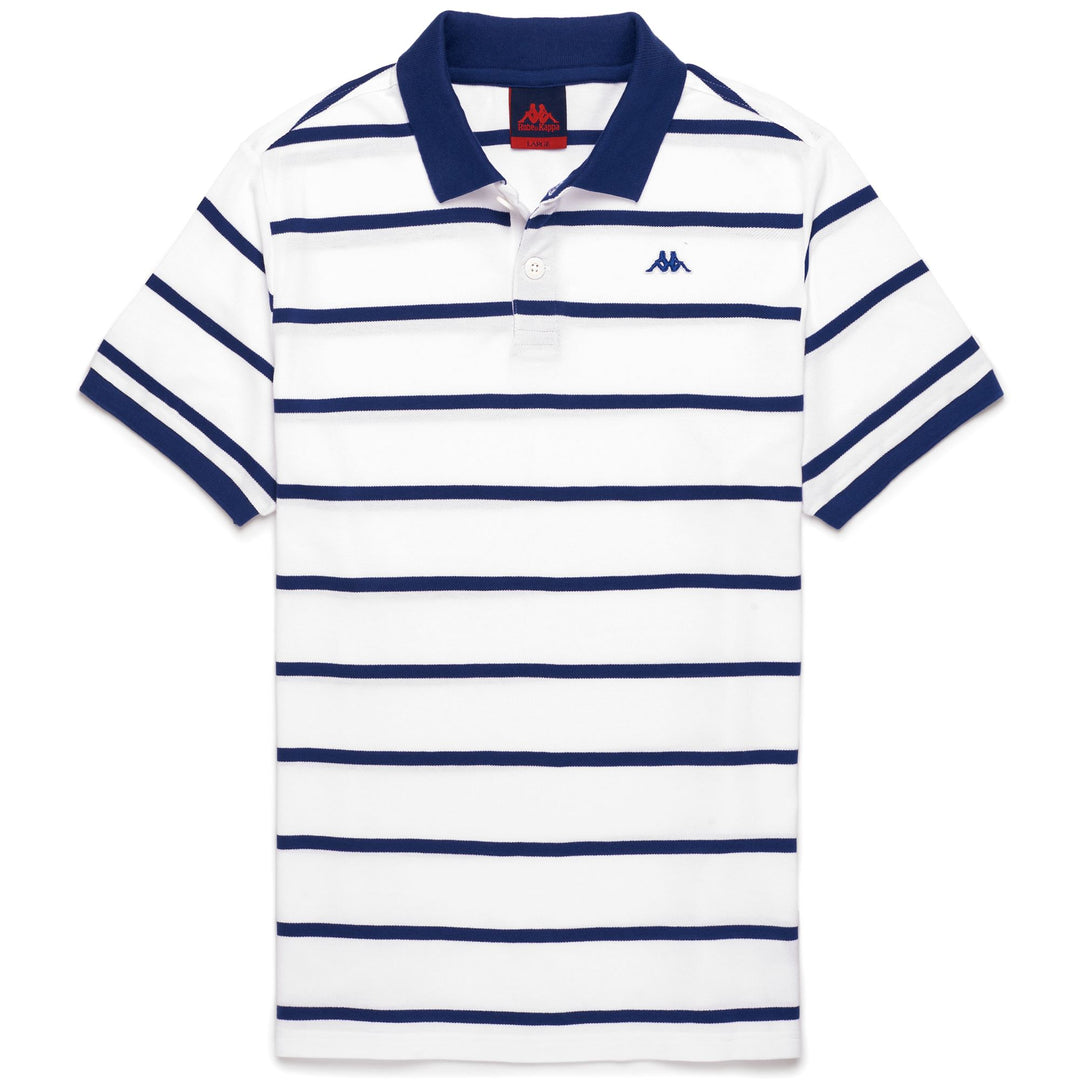 Polo Shirts Man AGAPIOS Polo WHITE - BLUE TWILIGHT Photo (jpg Rgb)			