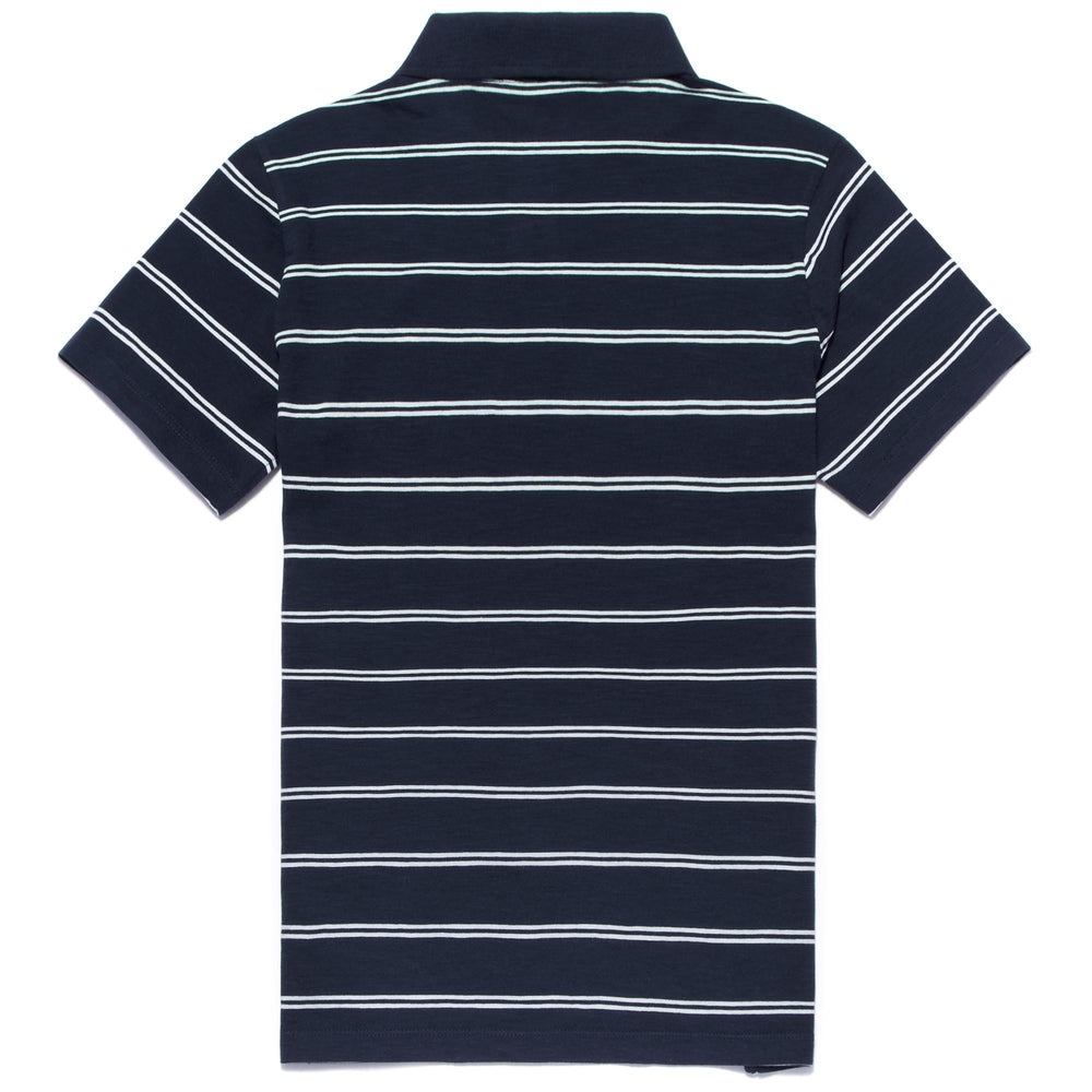 Polo Shirts Man ANGELOS Polo BLUE NAVY - GREEN LT WIND Dressed Front (jpg Rgb)	