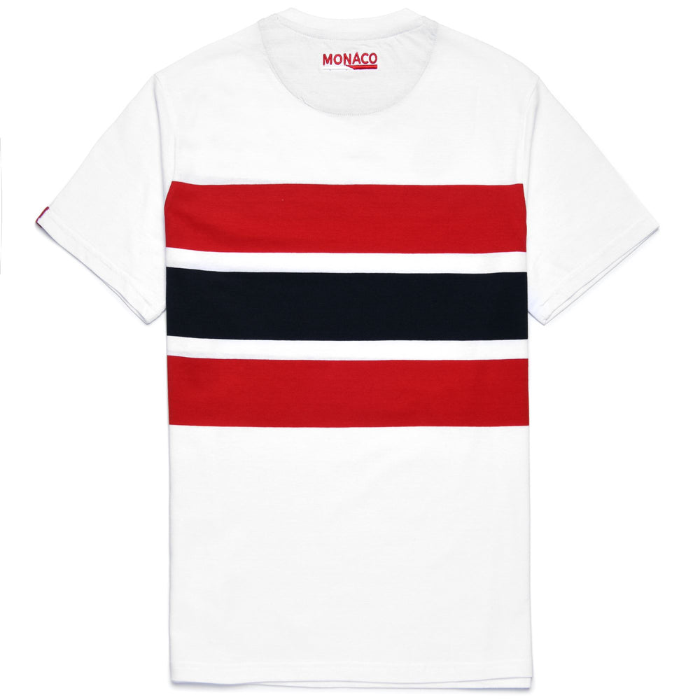 T-ShirtsTop Man PIERRE MONACO T-Shirt WHITE - RED - BLUE NAVY Dressed Front (jpg Rgb)	