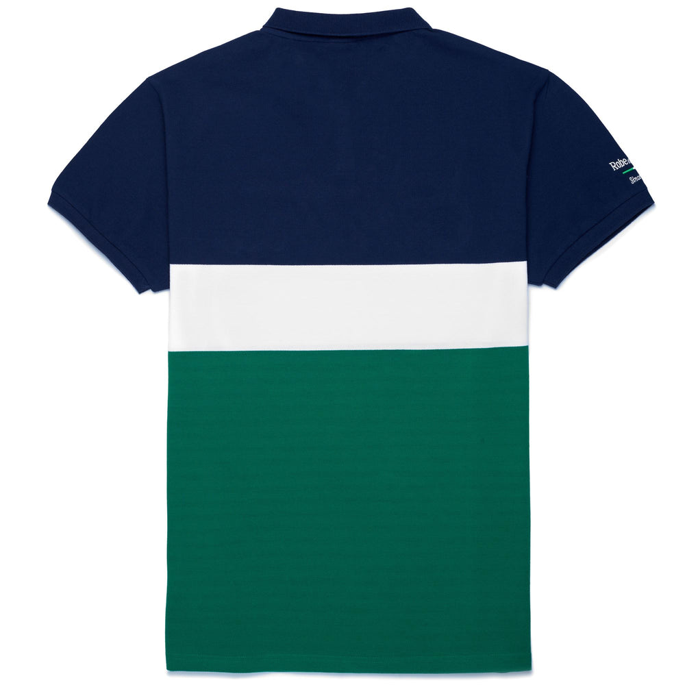 Polo Shirts Man EROI POLO CORTINA Polo BLUE-WHITE-GREEN Dressed Front (jpg Rgb)	