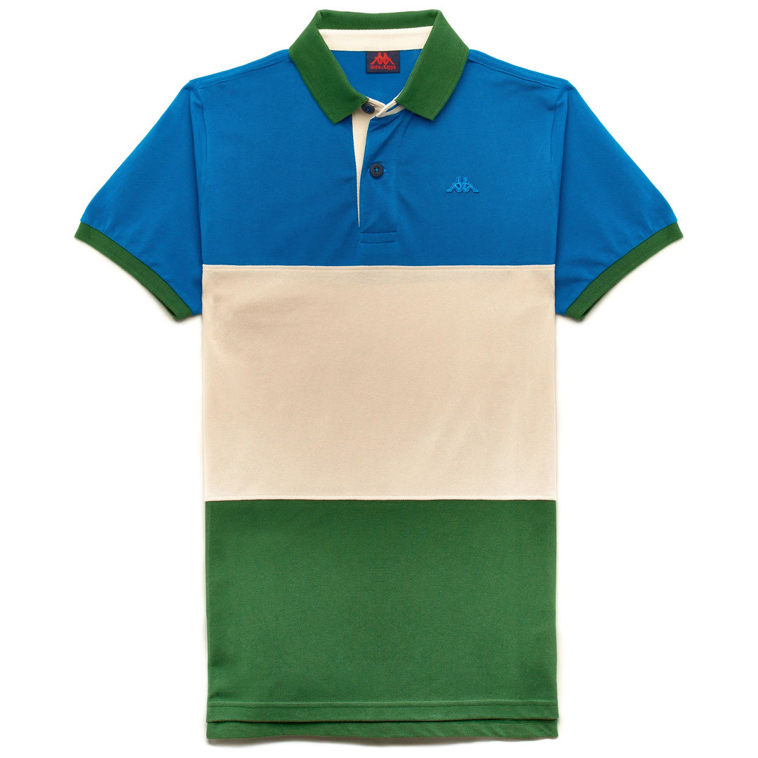 Polo Shirts Man RIDLEY Polo Green Fairway - Beige  Moonbeam - Blue Avio | robedikappa Photo (jpg Rgb)			