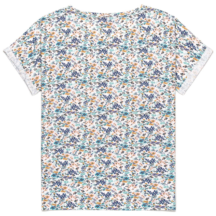 T-ShirtsTop Woman FLOR T-Shirt WHITE-AZURE-BLUE Dressed Front (jpg Rgb)	