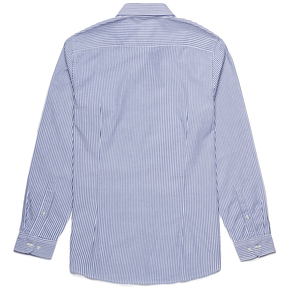 SHIRTS Man NEW DENNY Button  Down WHITE-BLUE MARINE STRIPED Dressed Front (jpg Rgb)	