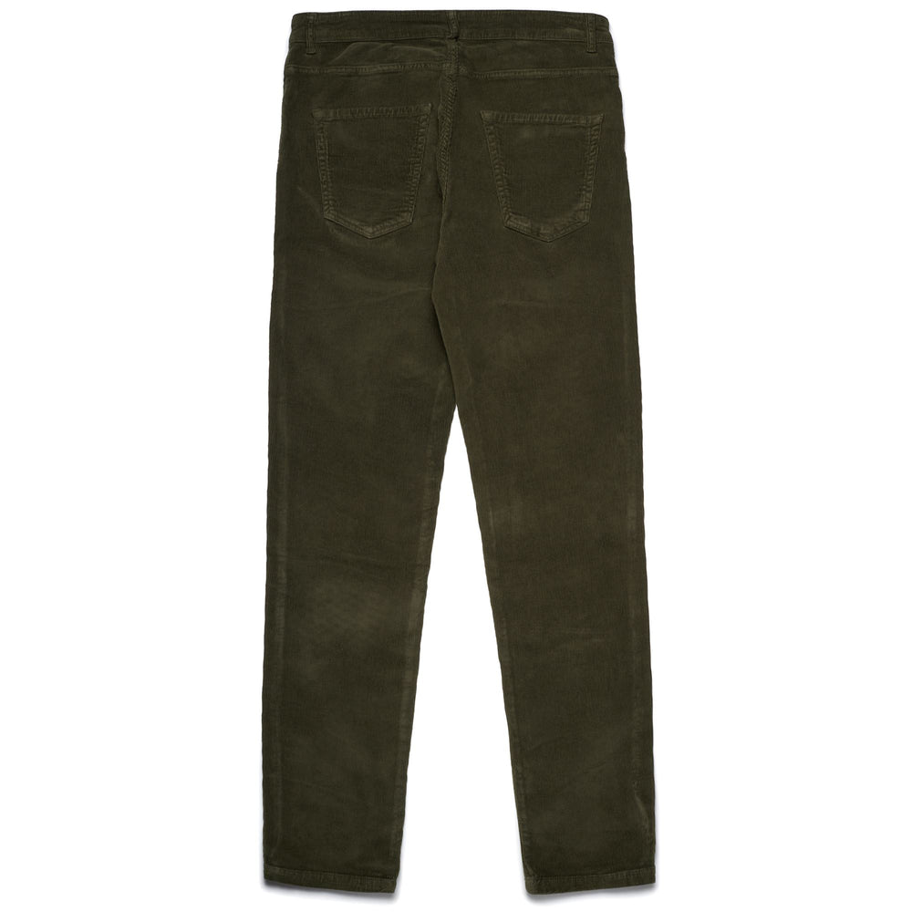 Pants Man PENTY NEW CORDUROY 5 Pockets GREEN MILITARY Dressed Front (jpg Rgb)	