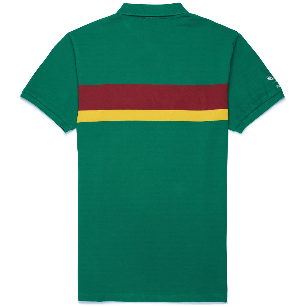 Polo Shirts Man EROI POLO ROMA Polo GREEN-YELLOW-BORDEAUX Dressed Front (jpg Rgb)	
