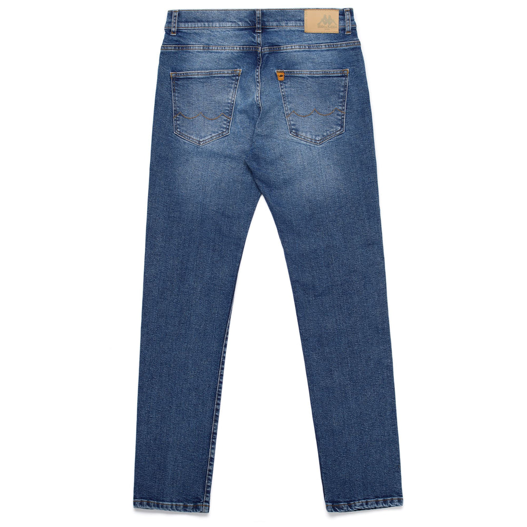 Pants Man HUGES 5 Pockets MID BLUE INDIGO Dressed Front (jpg Rgb)	