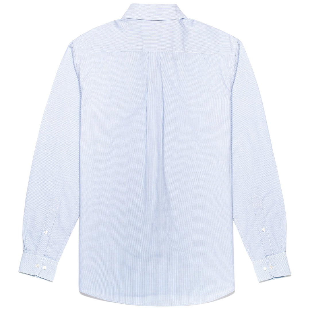 SHIRTS Man NEW WANLEY Button  Down AZURE-WHITE STRIPED Dressed Front (jpg Rgb)	