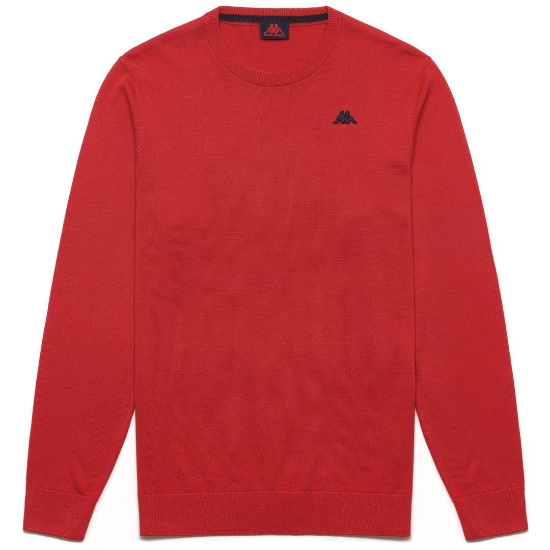 KNITWEAR Man NOLLIVER Pull  Over RED TANGO - BLUE NAVY Photo (jpg Rgb)			