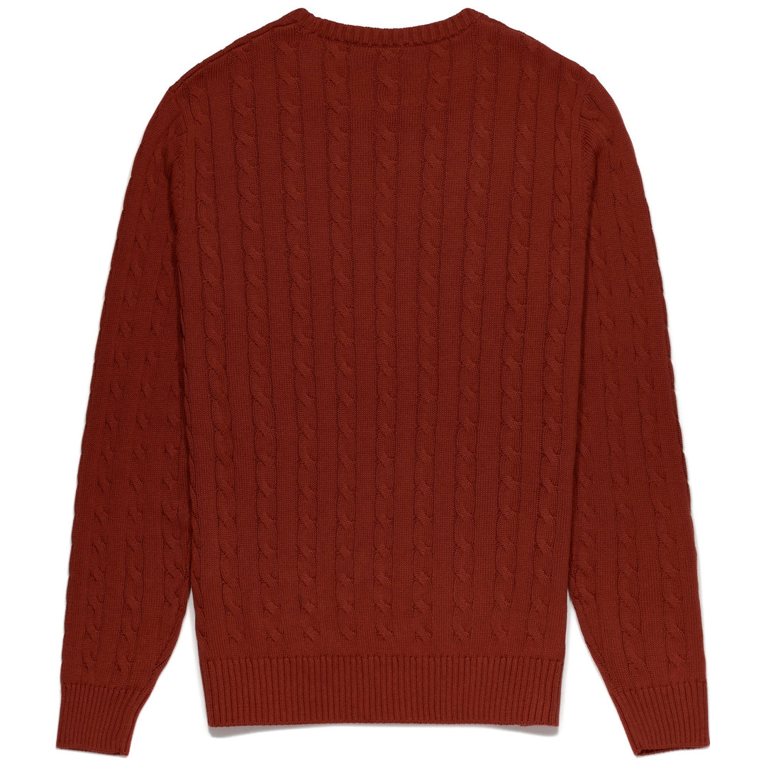 KNITWEAR Man CABLES Pull  Over RED POMPEIAN Dressed Front (jpg Rgb)	