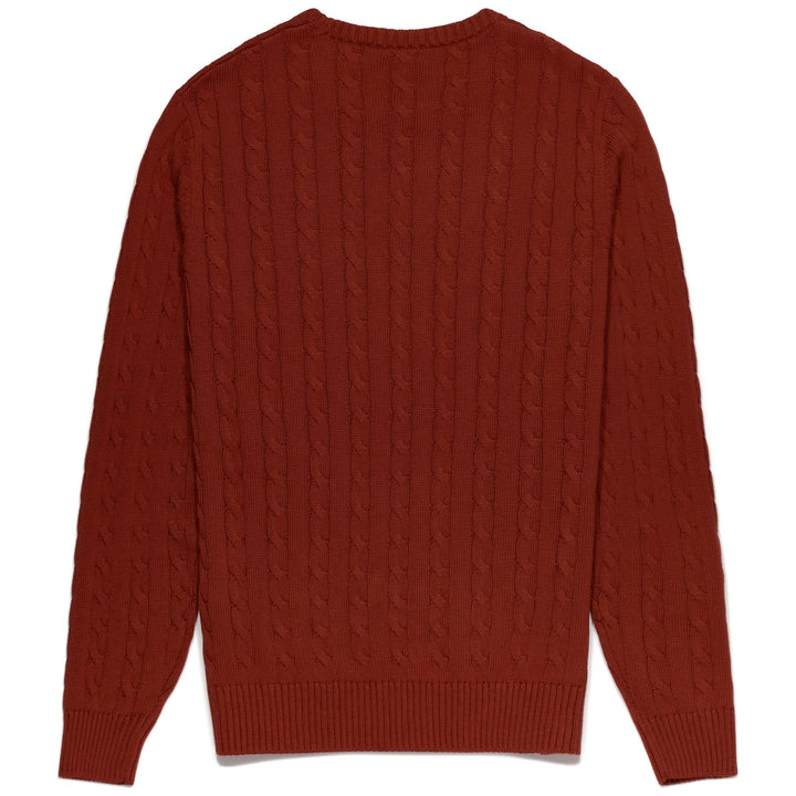 KNITWEAR Man CABLES Pull  Over RED POMPEIAN Dressed Front (jpg Rgb)	