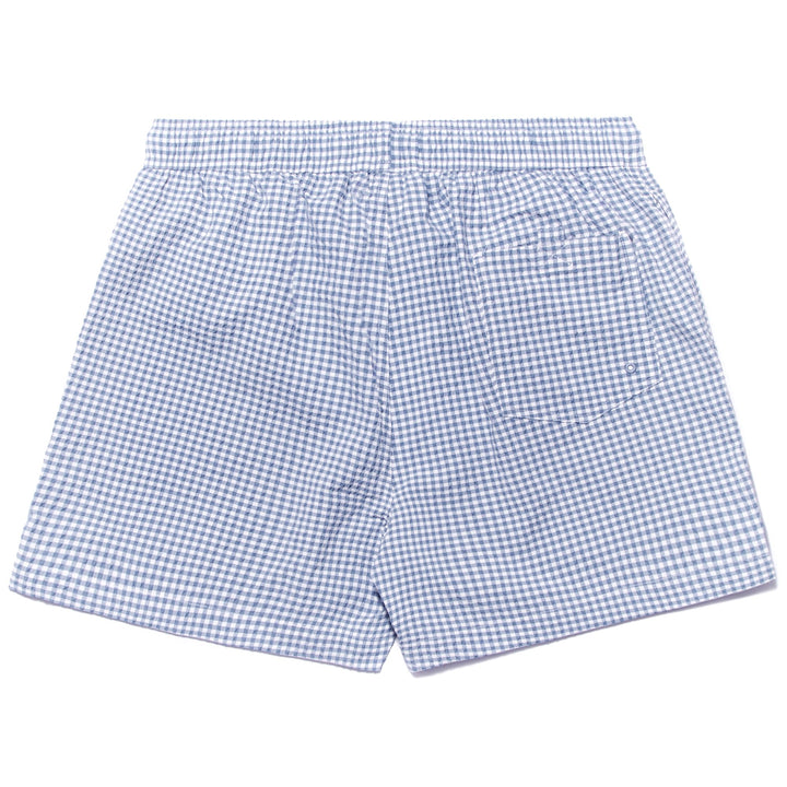 Bathing Suits Man BOLIVAR Swimming Trunk BLUE ALLURE-WHITE CECKED Dressed Front (jpg Rgb)	