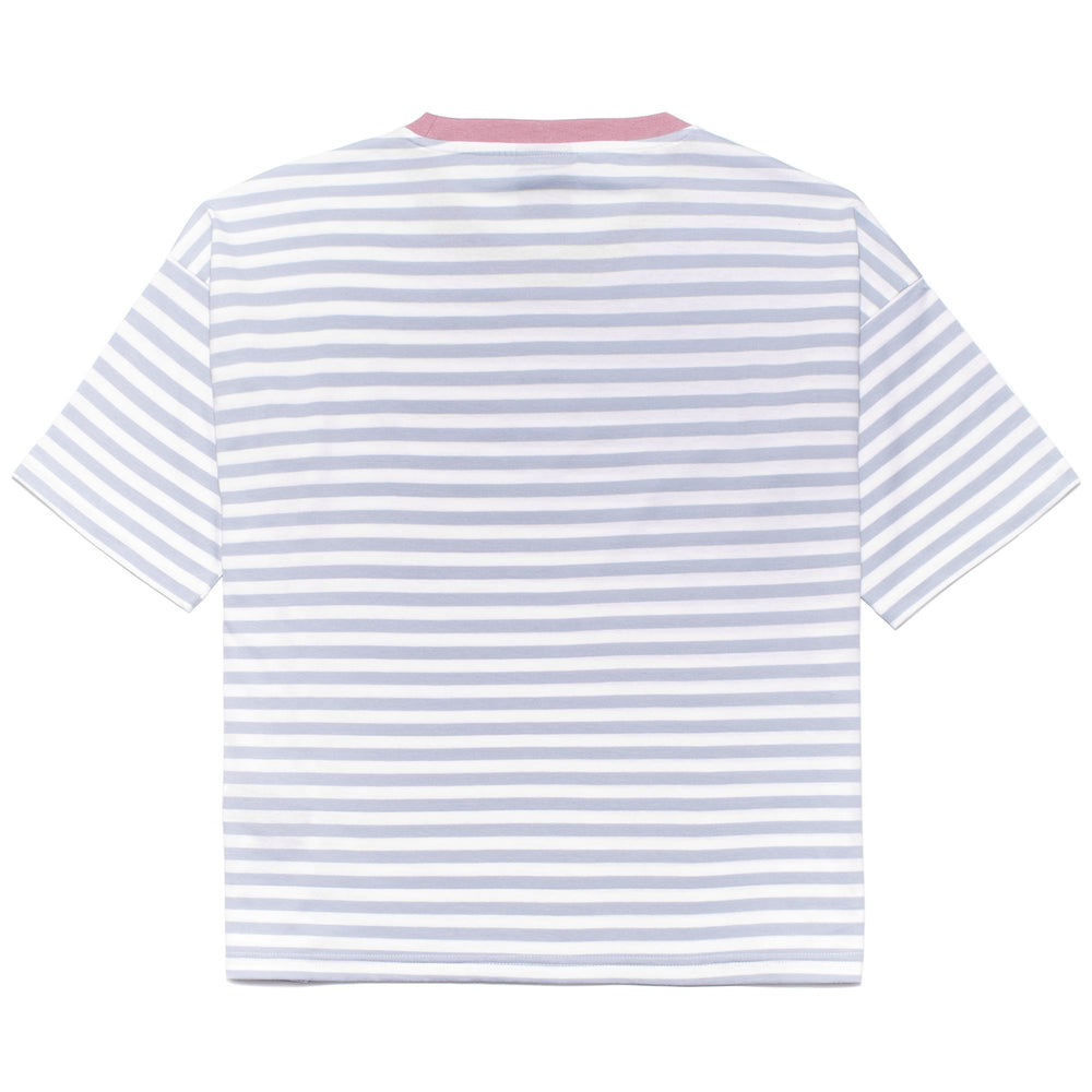 T-ShirtsTop Woman DELILA T-Shirt WHITE - BLUE LT - PINK Dressed Front (jpg Rgb)	