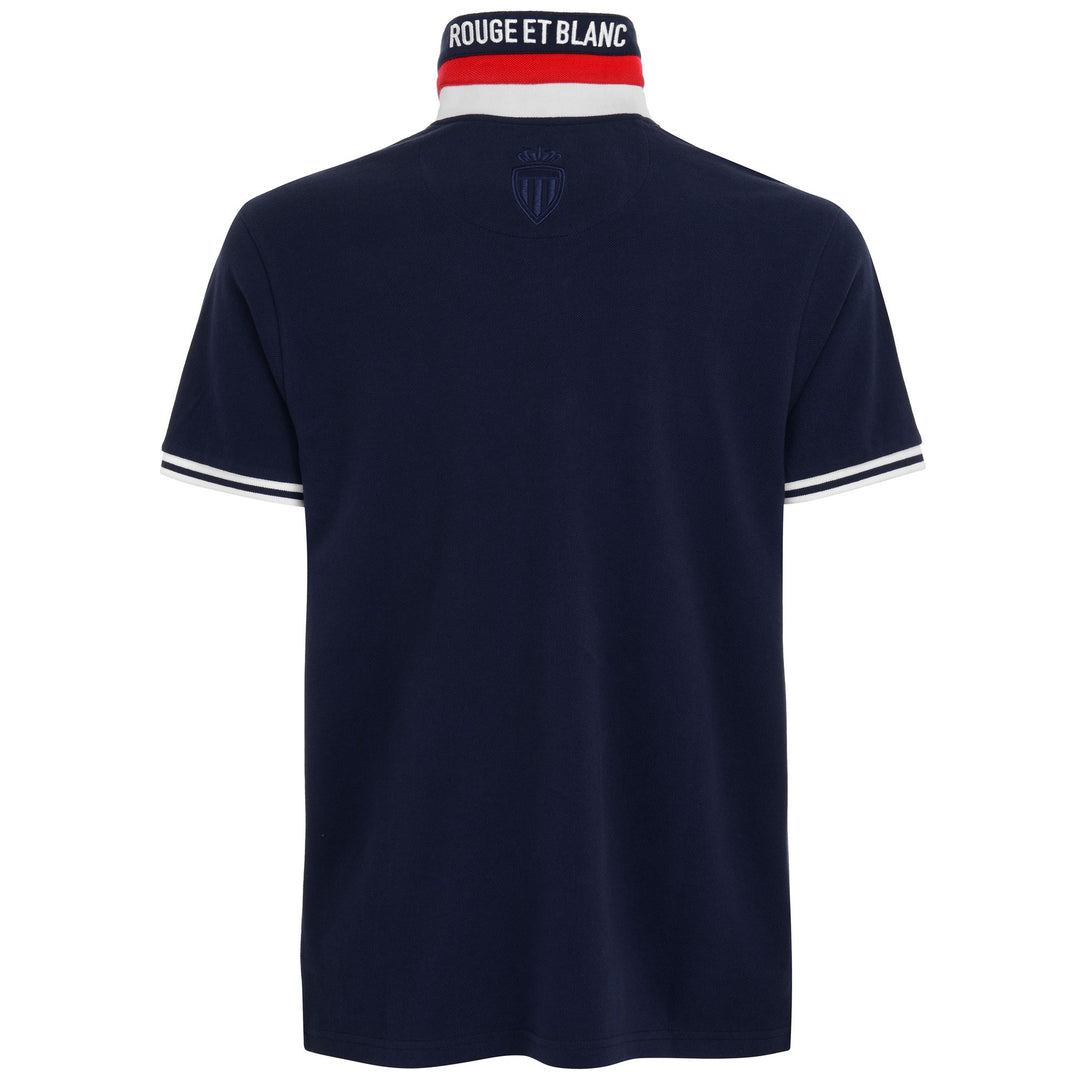 Polo Shirts Man ANDRE MONACO Polo Blue Navy - White - Red | robedikappa Dressed Front (jpg Rgb)	
