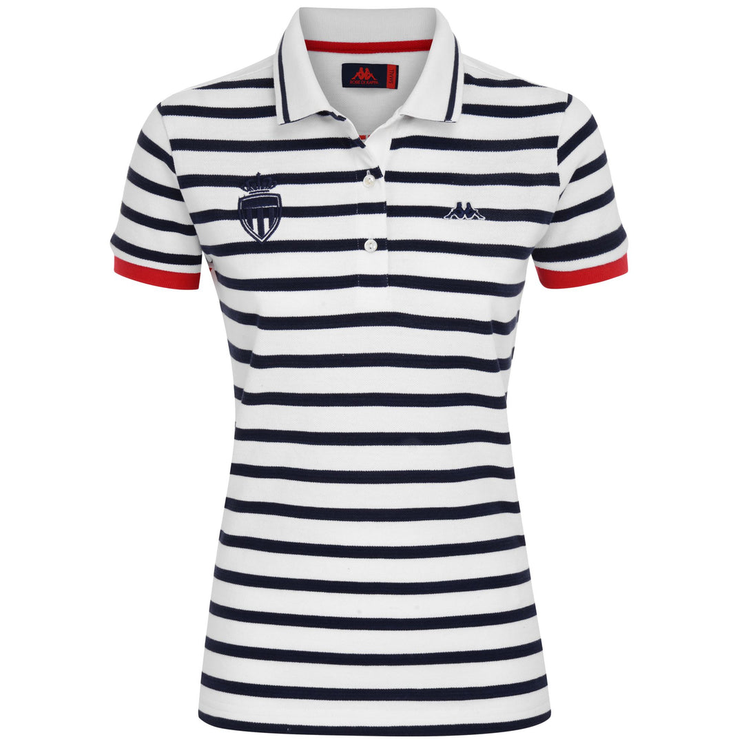 Polo Shirts Woman CAROLE MONACO Polo White - Blue Navy - Red | robedikappa Photo (jpg Rgb)			