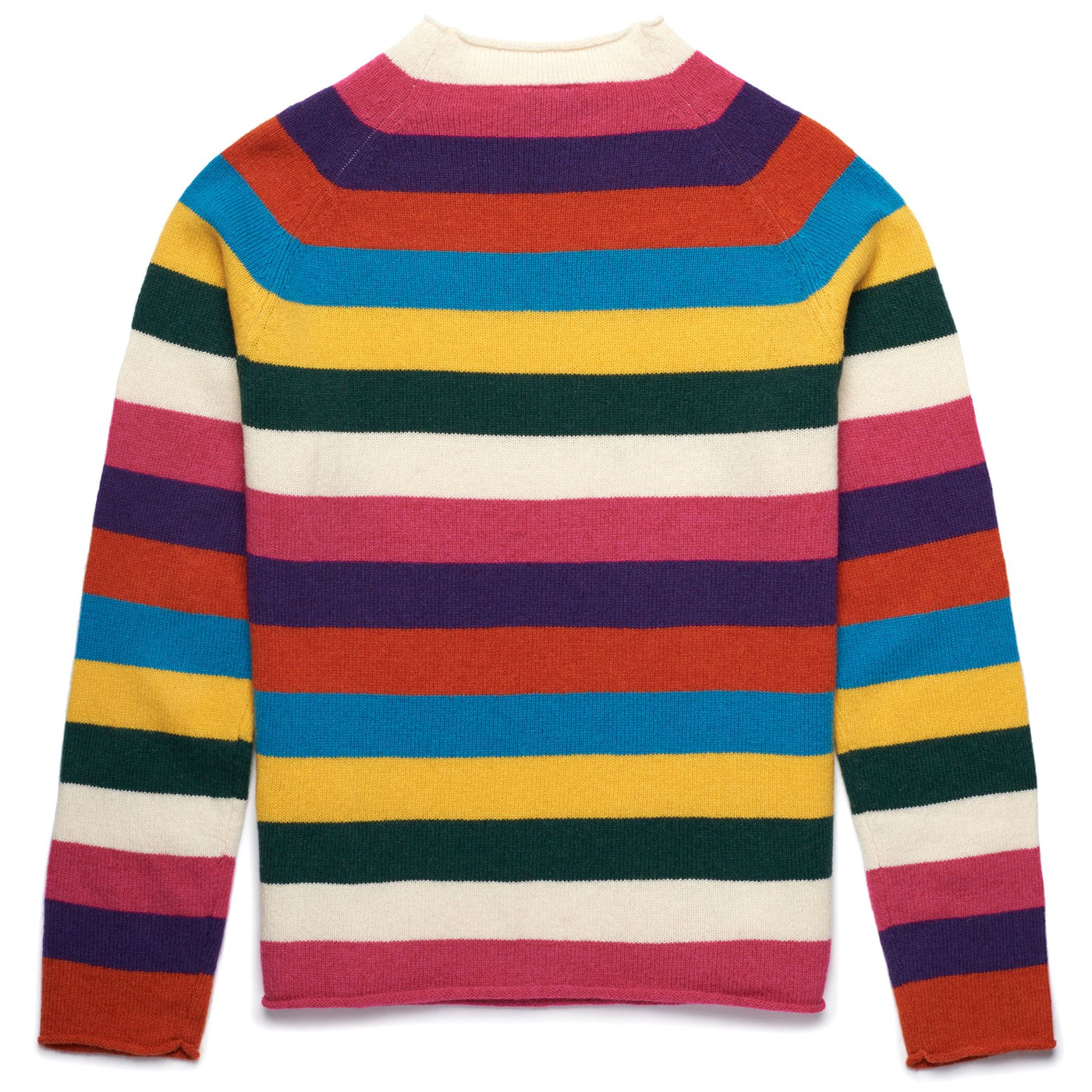 Knitwear Woman HILARY Pull  Over WHITE NATURAL - FUCHSIA - VIOLET HELIOTROPE - ORANGE DK - BLUE PETROL - YELLOW VANILLE - GREEN FOLIAGE Dressed Front (jpg Rgb)	