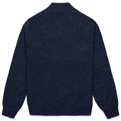 Knitwear Man FEDER Polo BLUE NAVY-BLUE INTENSE MOULINÈ Dressed Front (jpg Rgb)	