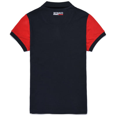 Polo Shirts Man SHAUN MONACO Polo BLUE NAVY - WHITE - RED Dressed Front (jpg Rgb)	