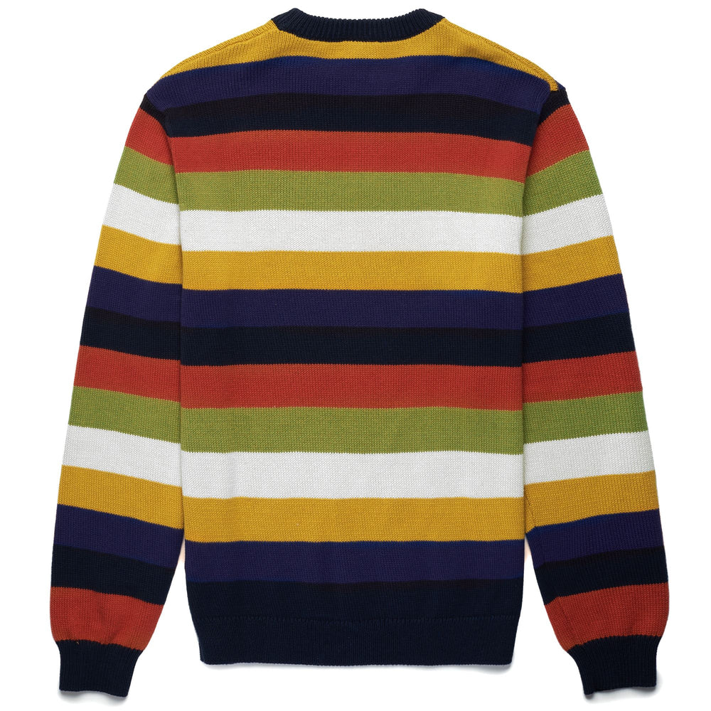 Knitwear Man ADONIS Pull  Over NAVY-BLUE-YELLOW-BEIGE-GREEN-RED Dressed Front (jpg Rgb)	