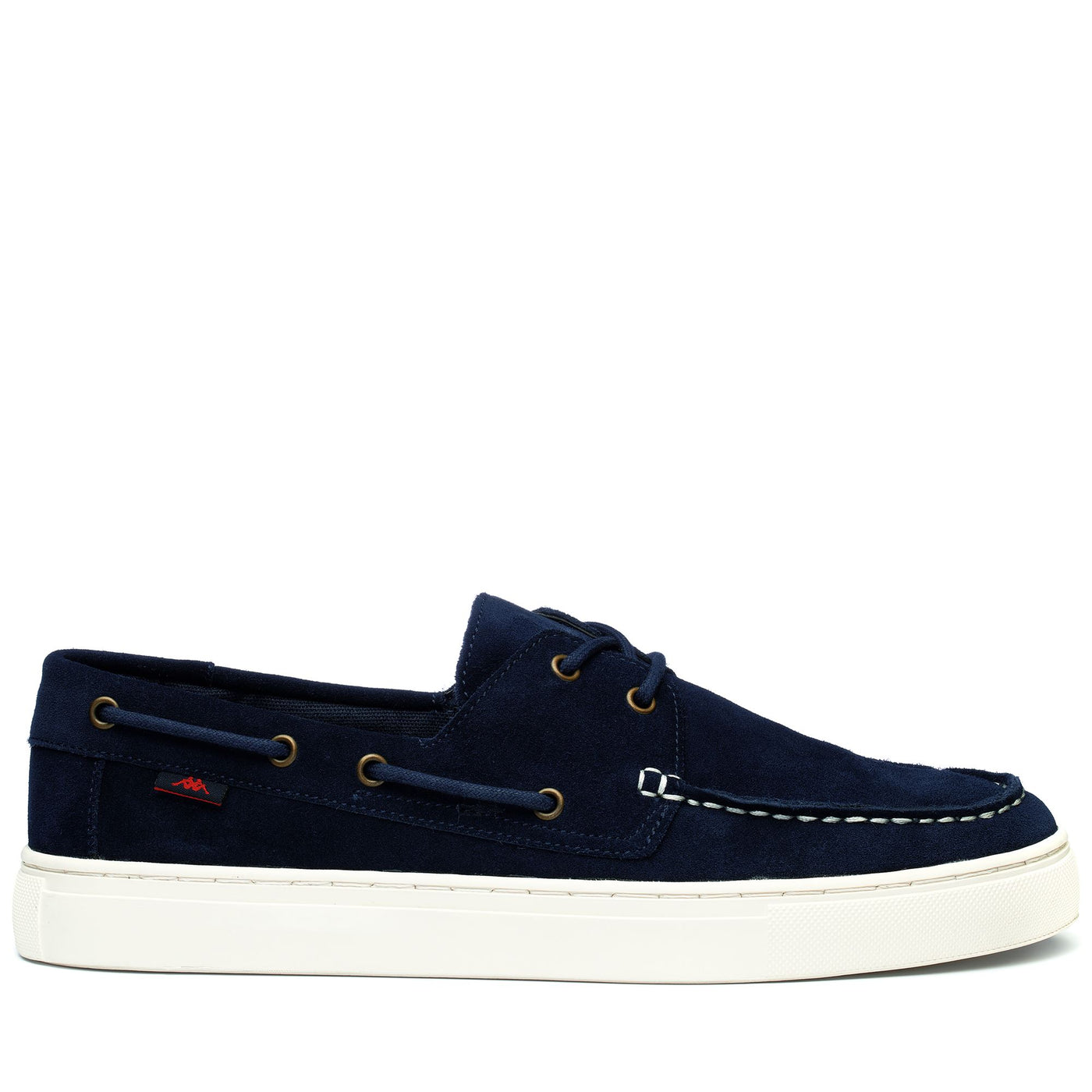 Moc Unisex PRINCE SUEDE Moccasin Navy-Off White | robedikappa Dressed Front (jpg Rgb)	