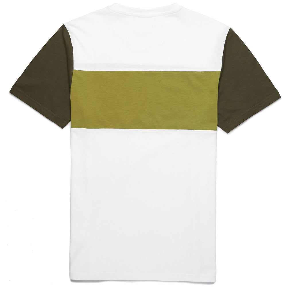 T-ShirtsTop Man ALBIN T-Shirt WHITE - GREEN OLIVE - GREEN MILITARY Dressed Front (jpg Rgb)	