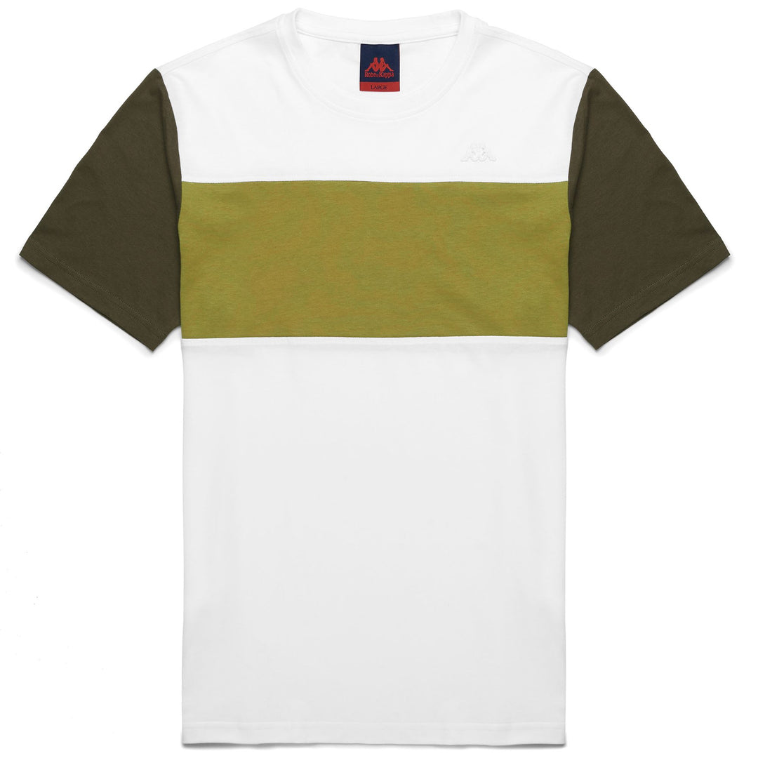 T-ShirtsTop Man ALBIN T-Shirt WHITE - GREEN OLIVE - GREEN MILITARY Photo (jpg Rgb)			