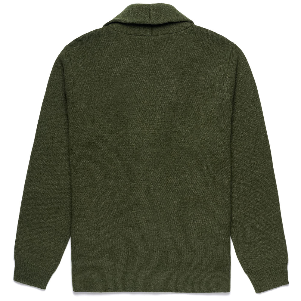 Knitwear Man TEDROS Cardigan GREEN MILITARY Dressed Front (jpg Rgb)	