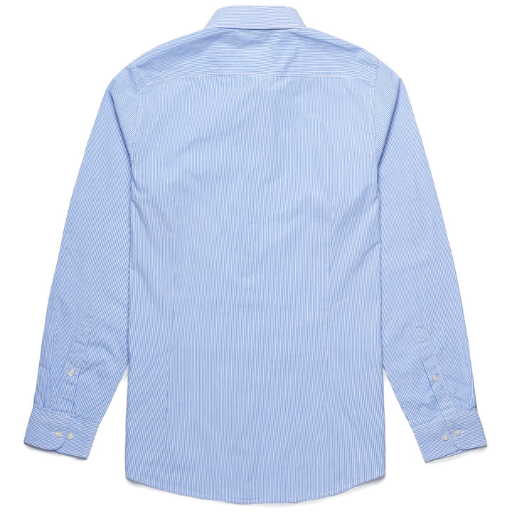 SHIRTS Man NEW DENNY Button  Down WHITE-BLUE BEACH STRIPED Dressed Front (jpg Rgb)	