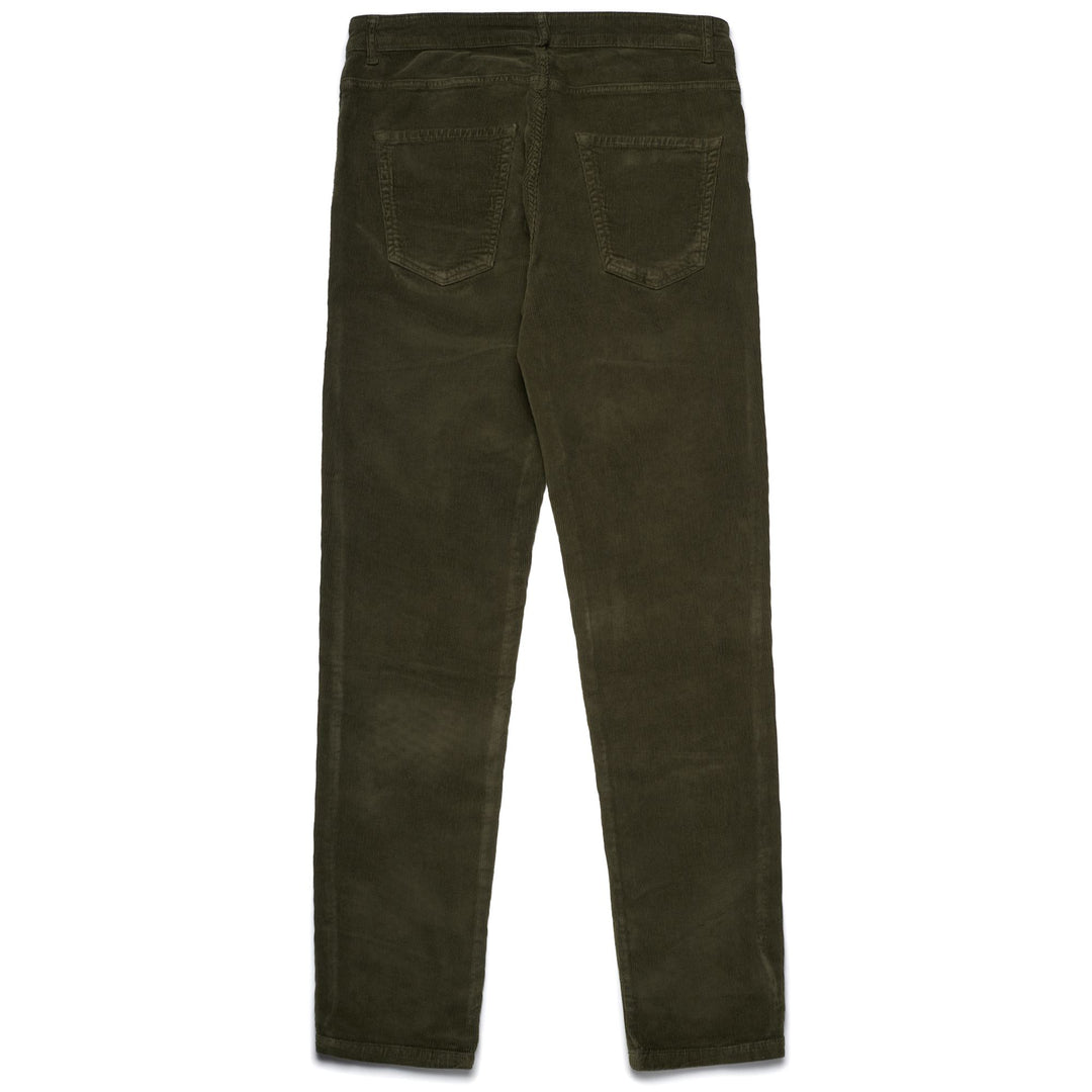 Pants Man PENTY NEW CORDUROY 5 Pockets GREEN MILITARY Dressed Front (jpg Rgb)	