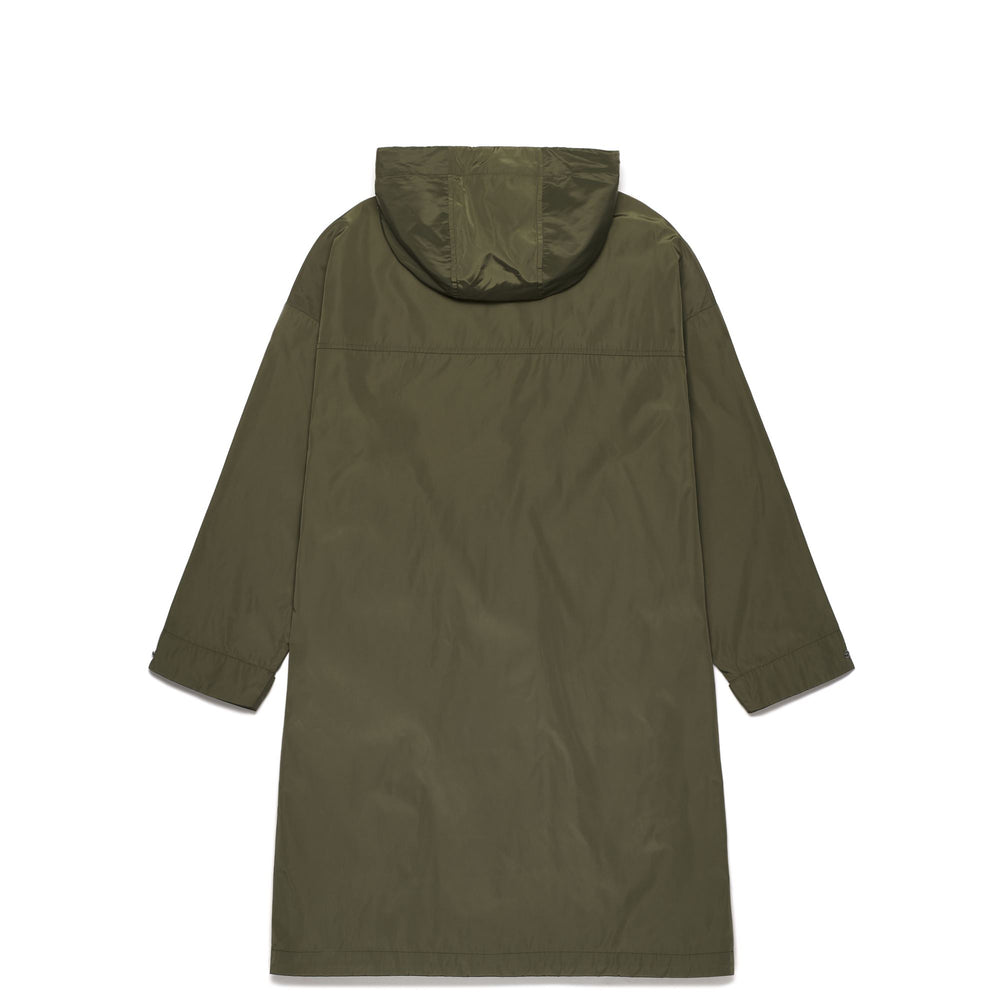 Jackets Woman FANNY Long GREEN MILITARY Dressed Front (jpg Rgb)	