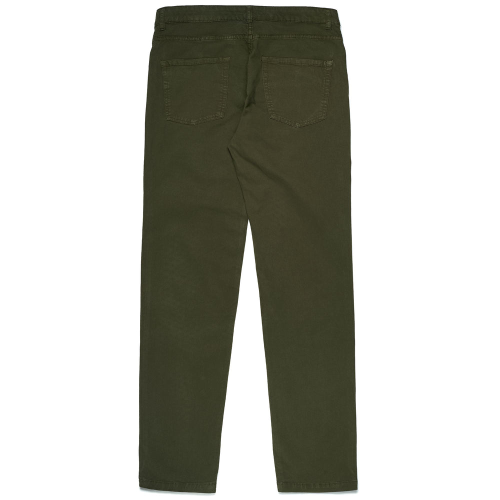 Pants Man PENTY PEACHED GABARDINE 5 Pockets GREEN MILITARY Dressed Front (jpg Rgb)	