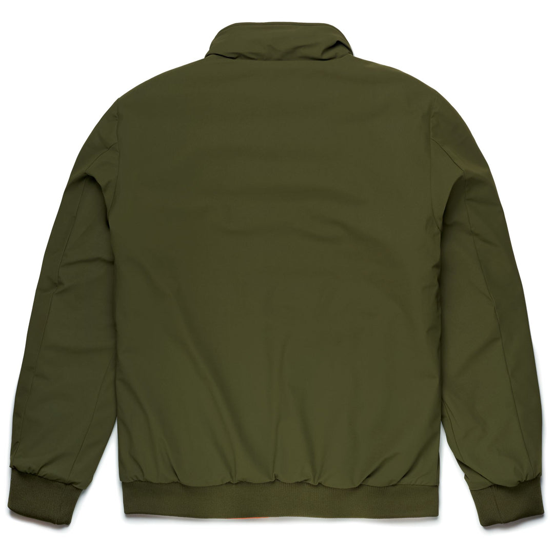 Jackets Man SAIL Short GREEN MILITARY - ORANGE MANDARIN Dressed Side (jpg Rgb)		
